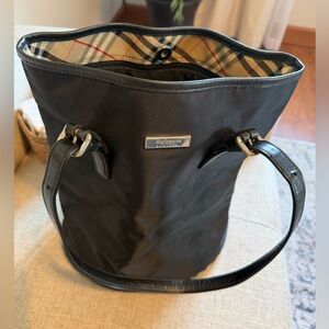 Authentic Burberry Black Tote with Nova Check Lining